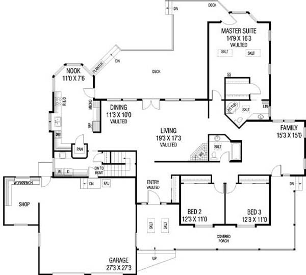 Main Floor Plan for House Plan #162350
