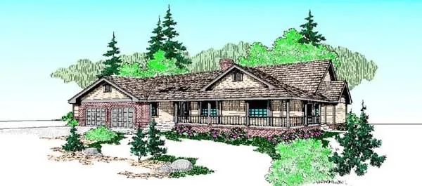 Full Rendering for House Plan #162350