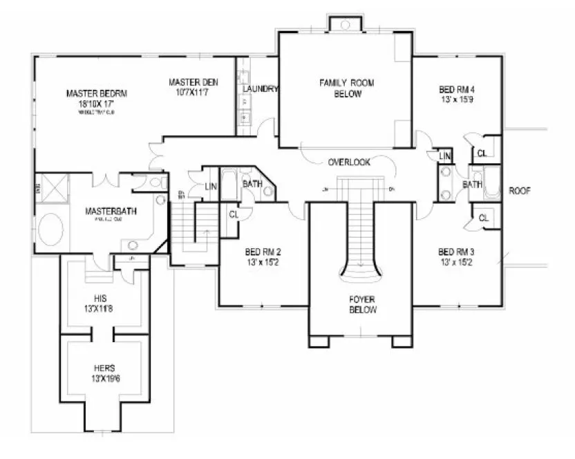 Second Floor Plan for House Plan #397210