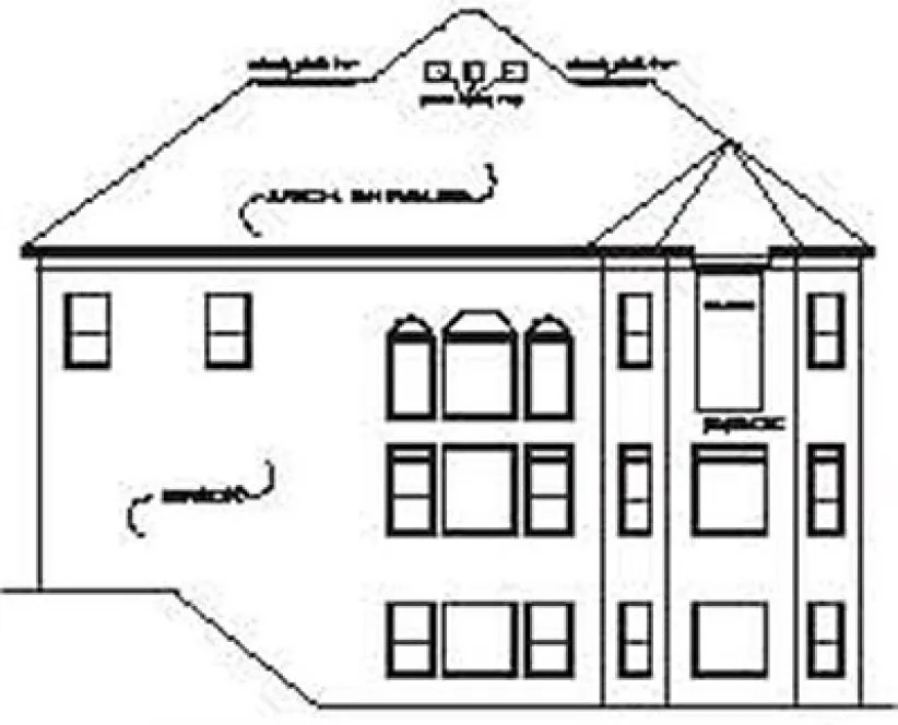 Rear Elevation for House Plan #391230