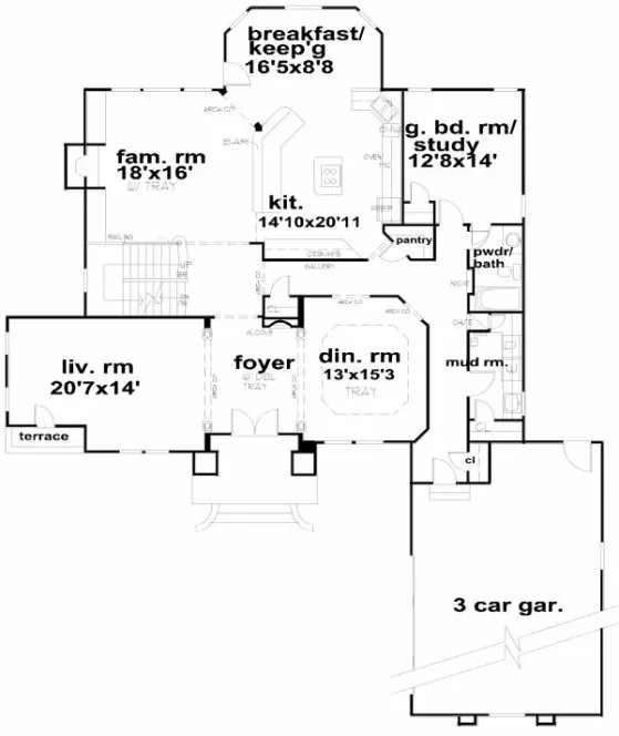 Main Floor Plan for House Plan #390430
