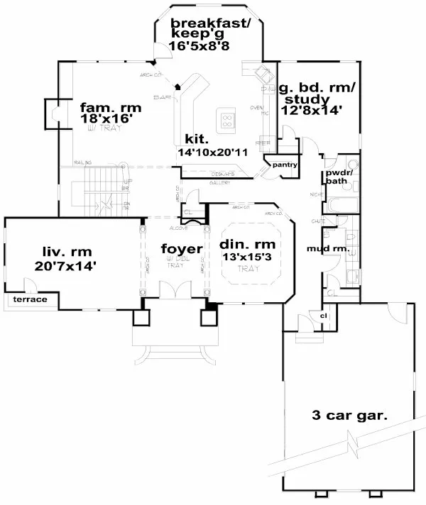 Main Floor Plan for House Plan #390430