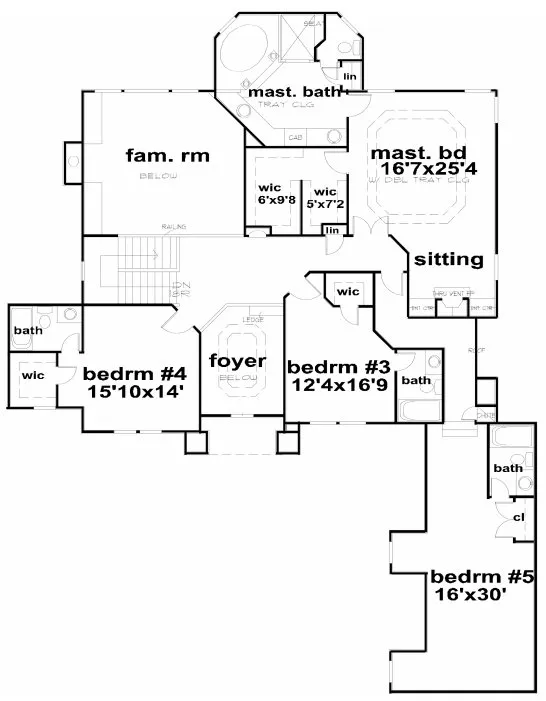 Second Floor Plan for House Plan #390430