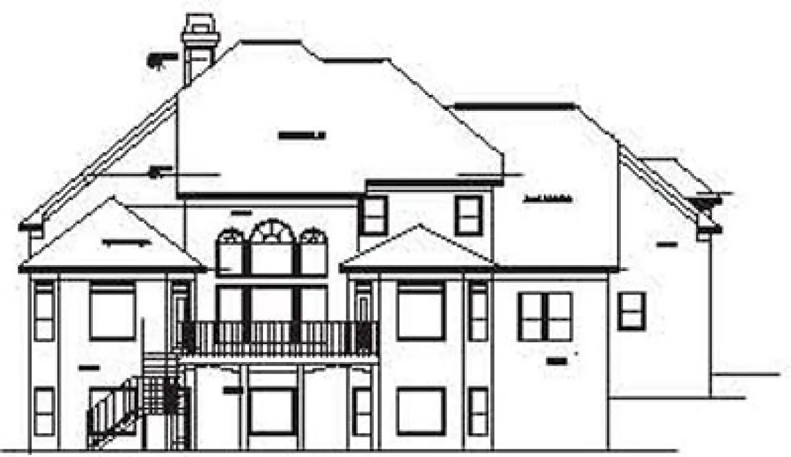 Rear Elevation for House Plan #392300
