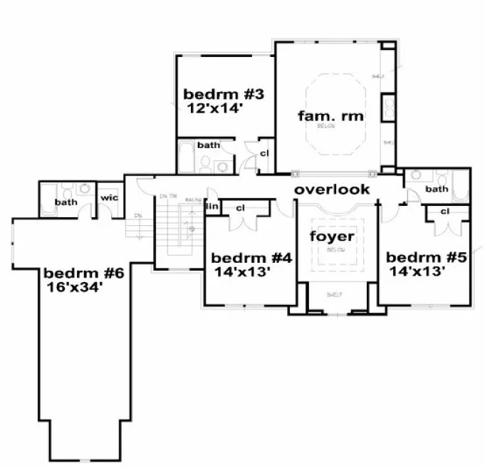 Second Floor Plan for House Plan #392300
