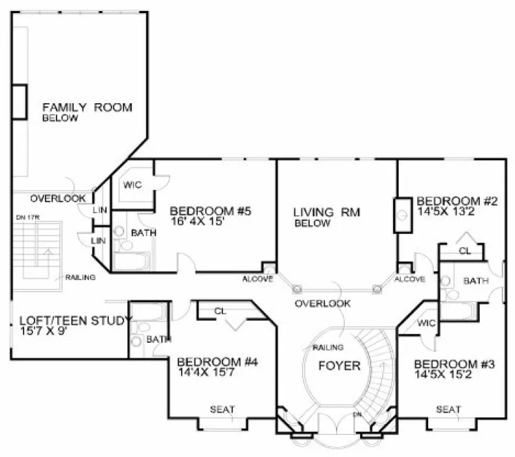 Second Floor Plan for House Plan #396500