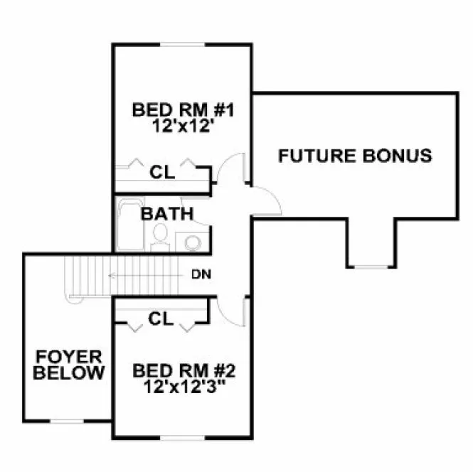 Second Floor Plan for House Plan #392100