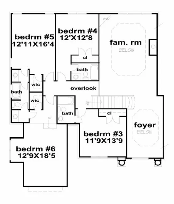 Second Floor Plan for House Plan #393230