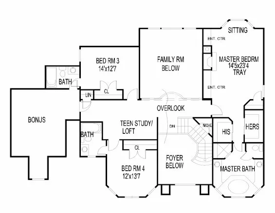 Second Floor Plan for House Plan #390300