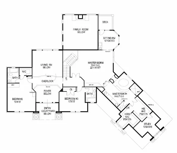 Second Floor Plan for House Plan #396210