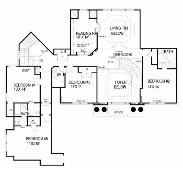Second Floor Plan for House Plan #397620