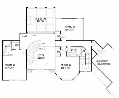 Second Floor Plan for House Plan #392210