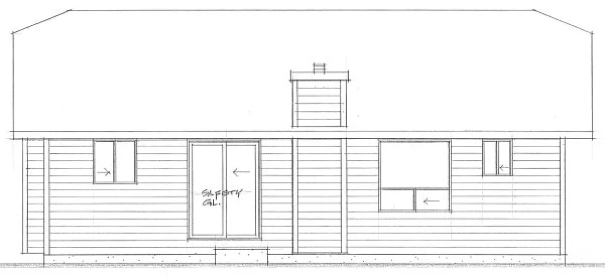 Rear Elevation for House Plan #209352