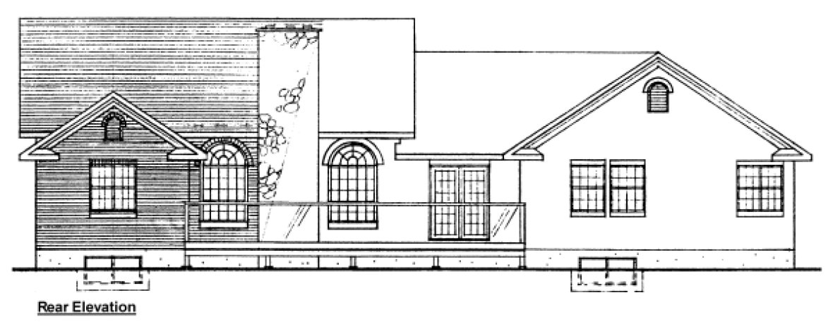 Rear Elevation for House Plan #201581