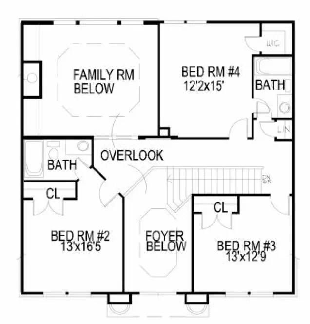 Second Floor Plan for House Plan #399120