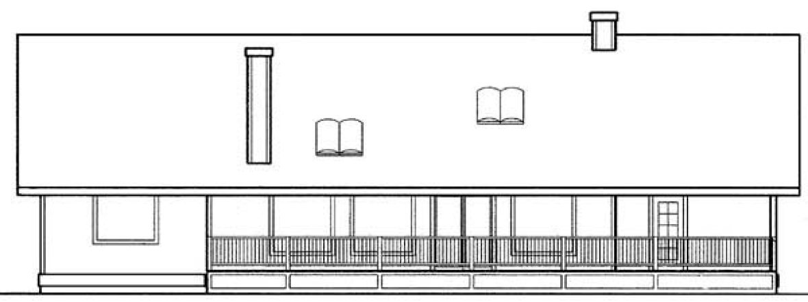 Rear Elevation for House Plan #166440