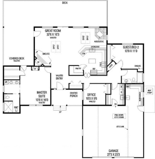 Main Floor Plan for House Plan #166440