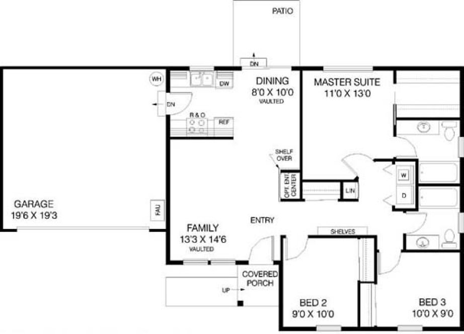 Main Floor Plan for House Plan #161440