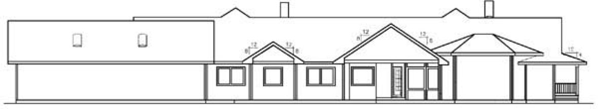 Rear Elevation for House Plan #161530