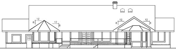 Rear Elevation for House Plan #160523