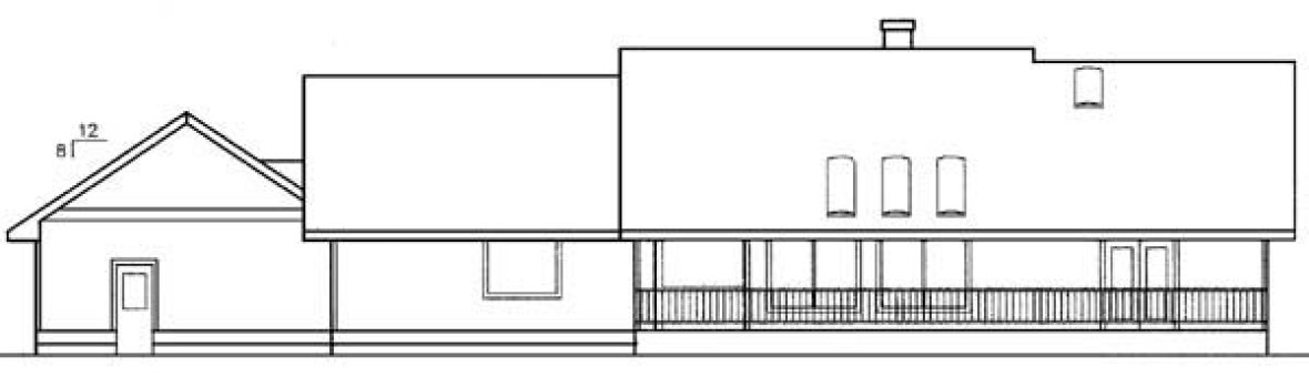Rear Elevation for House Plan #164130