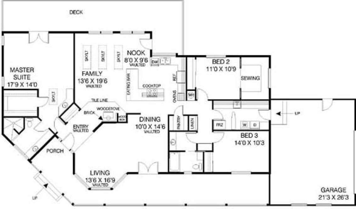 Main Floor Plan for House Plan #164130