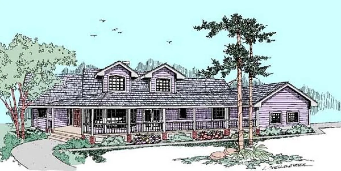 Full Rendering for House Plan #164130