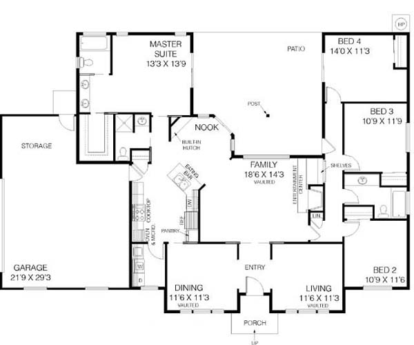 Main Floor Plan for House Plan #167130