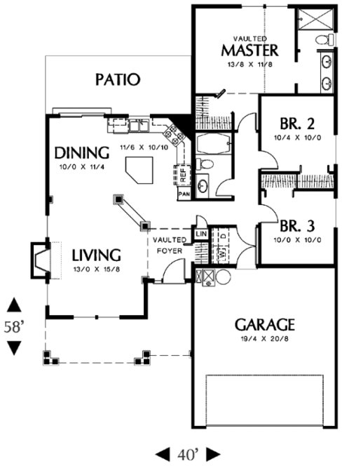Main Floor Plan for House Plan #321111