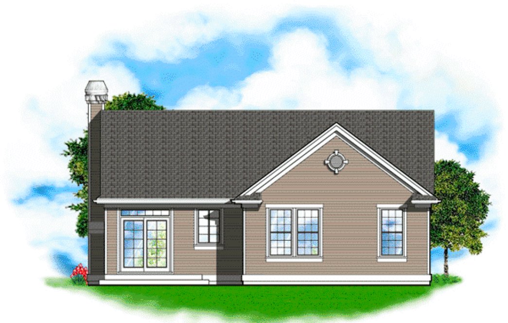 Rear Elevation for House Plan #321114