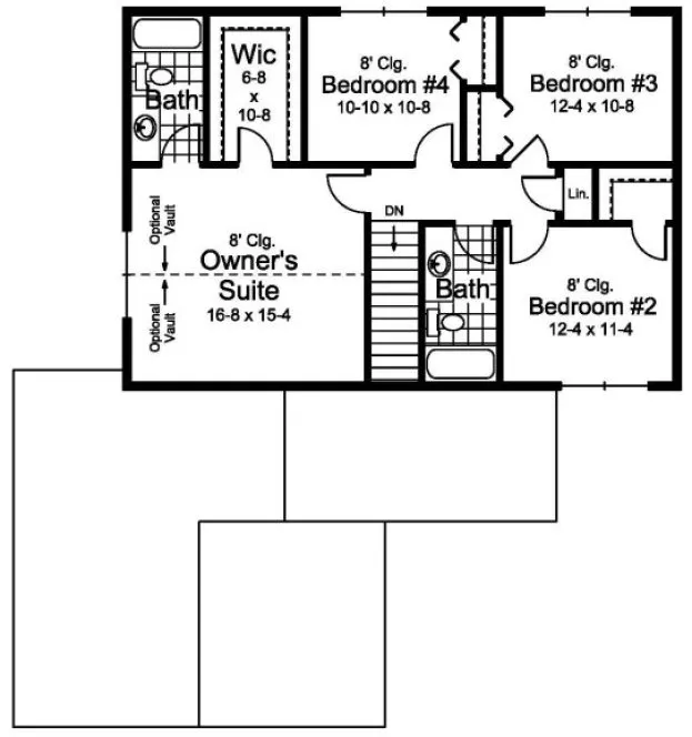 Second Floor Plan for House Plan #280302