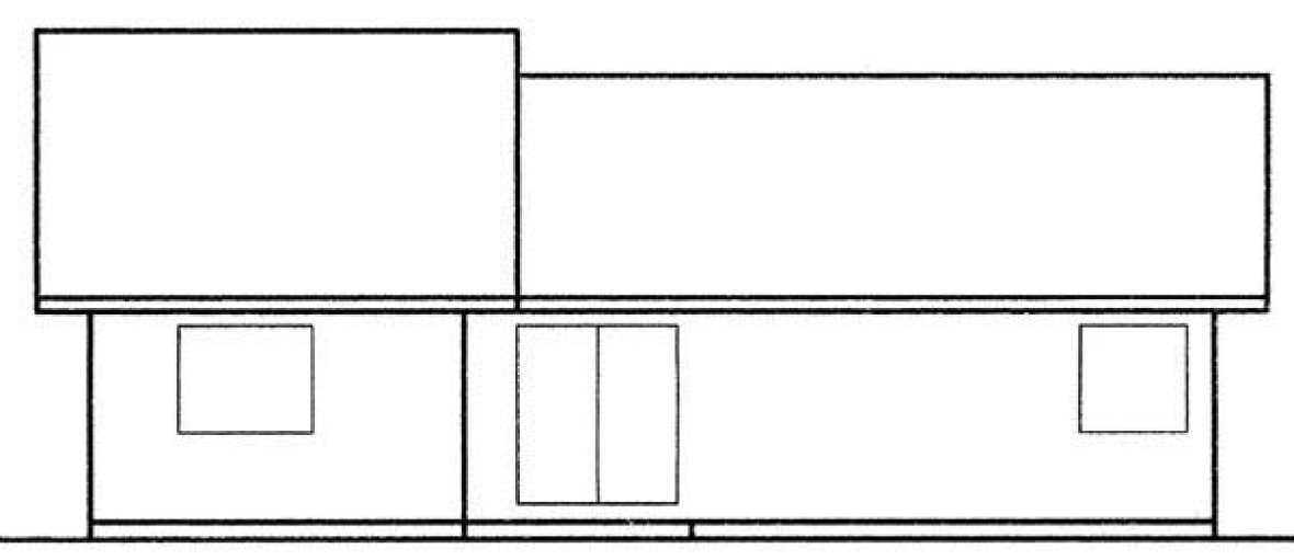 Rear Elevation for House Plan #160440