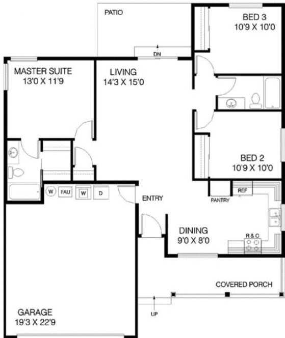 Main Floor Plan for House Plan #160440