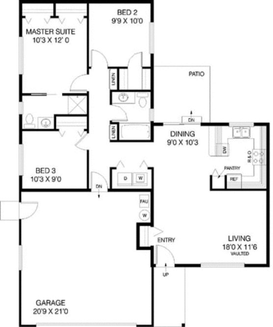 Main Floor Plan for House Plan #169340