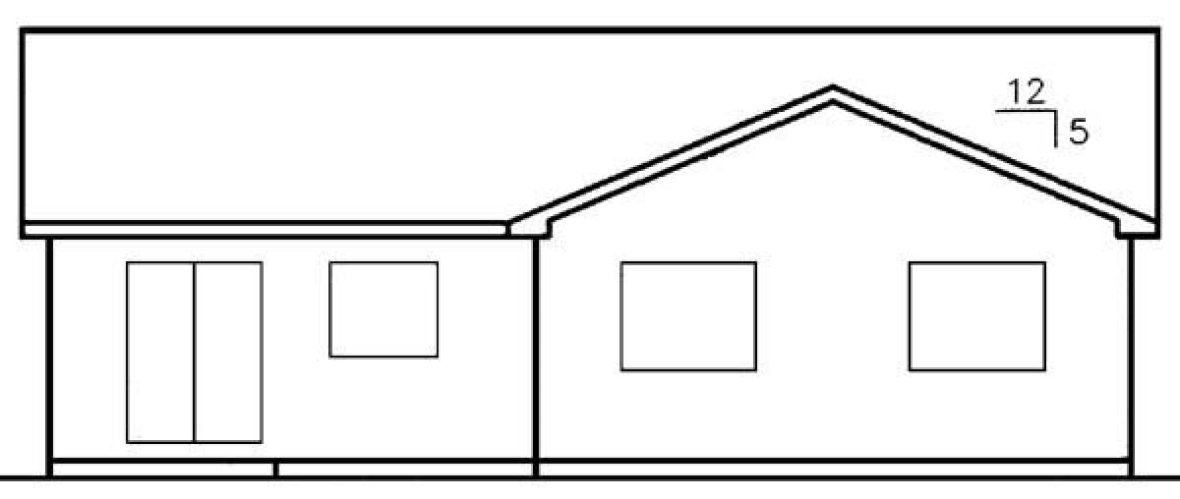 Rear Elevation for House Plan #168340