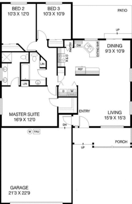 Main Floor Plan for House Plan #168340