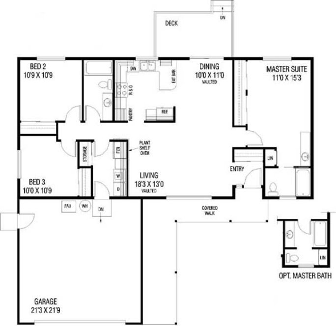 Main Floor Plan for House Plan #164140