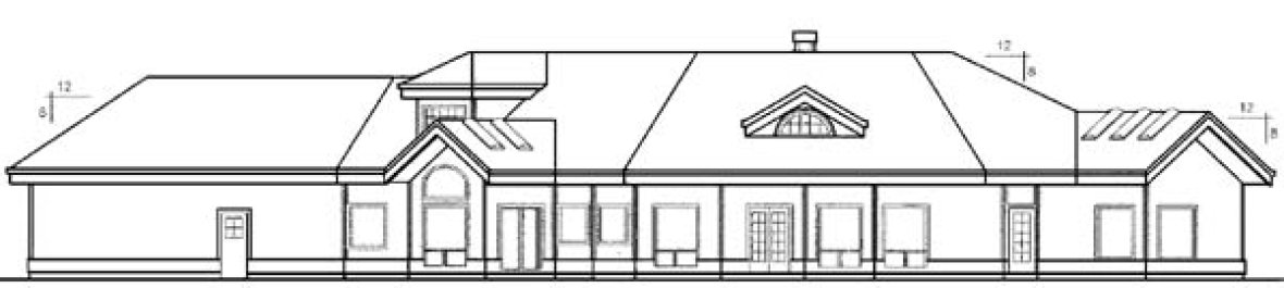 Rear Elevation for House Plan #164040