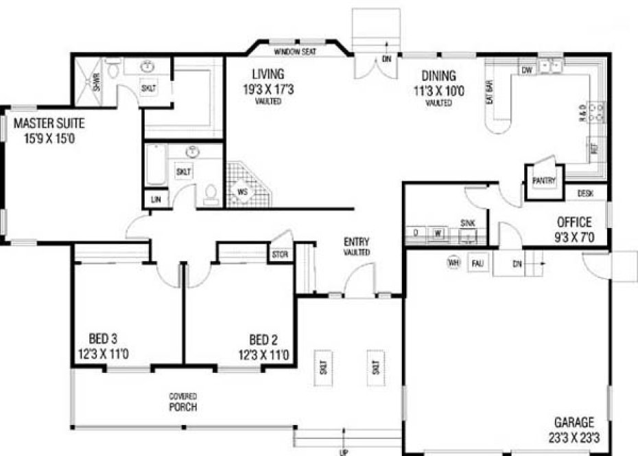 Main Floor Plan for House Plan #162040