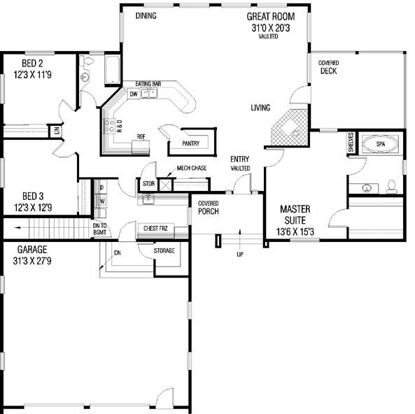 Main Floor Plan for House Plan #167430