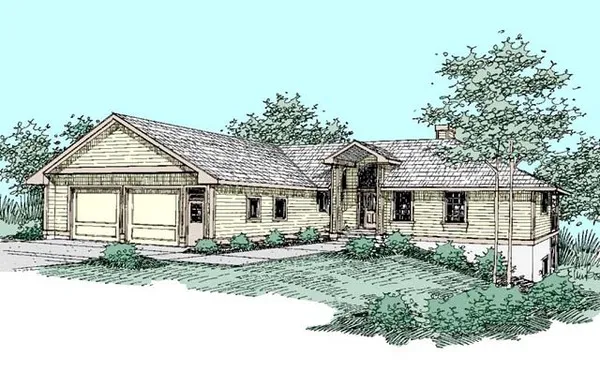 Full Rendering for House Plan #167430