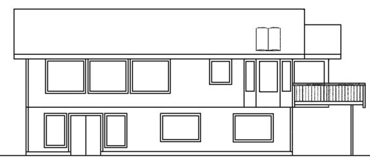 Rear Elevation for House Plan #166430