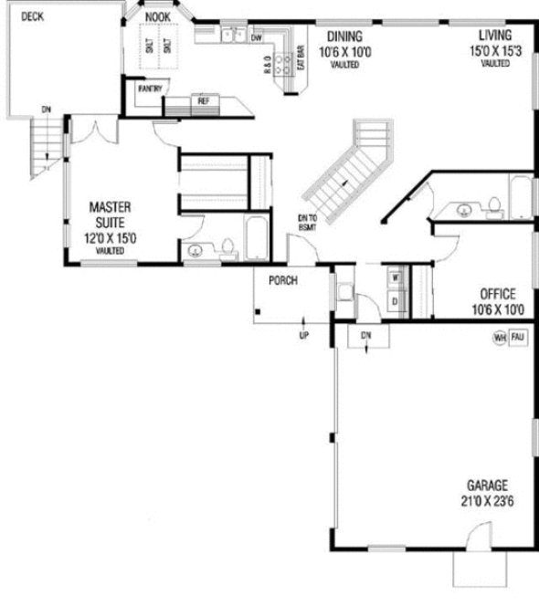 Main Floor Plan for House Plan #166430