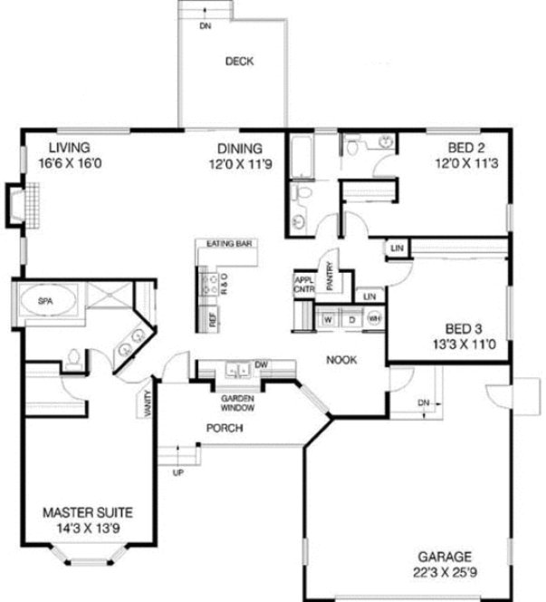 Main Floor Plan for House Plan #167330