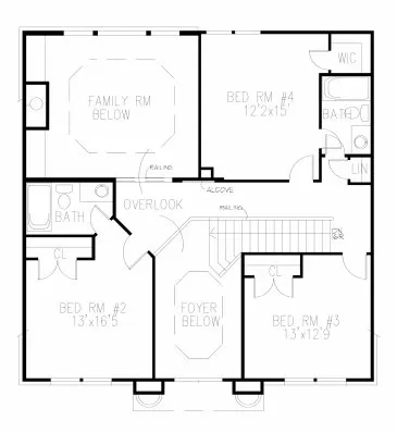 Second Floor Plan for House Plan #397100