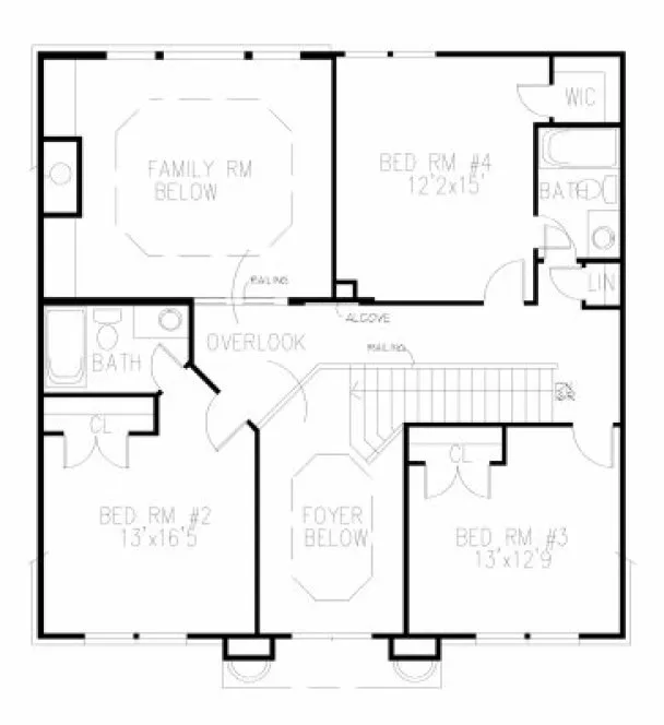 Second Floor Plan for House Plan #397100