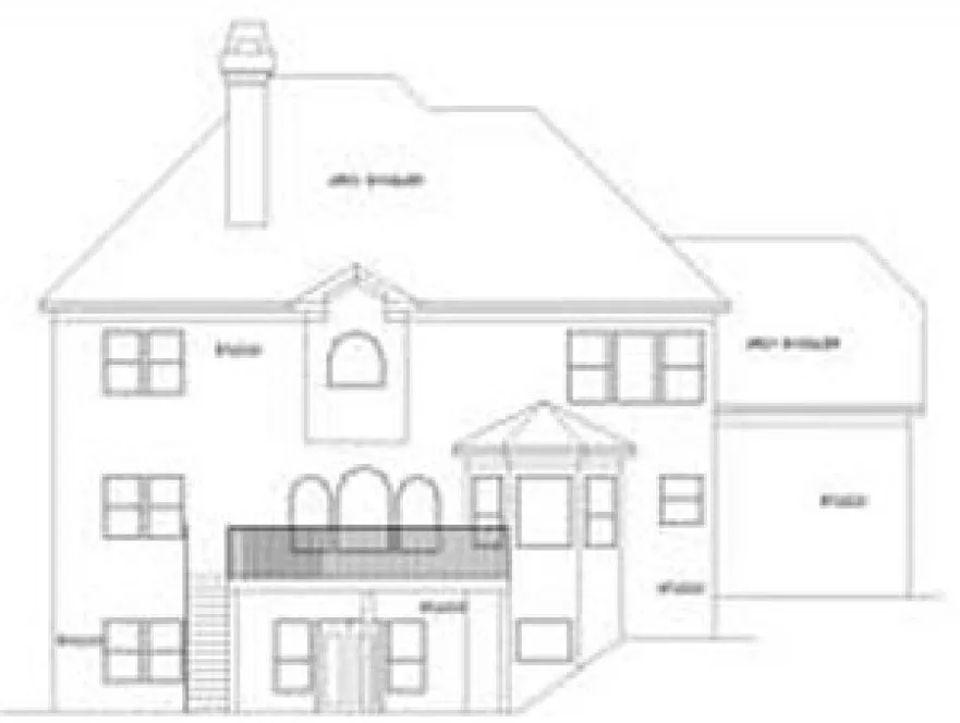 Rear Elevation for House Plan #391200