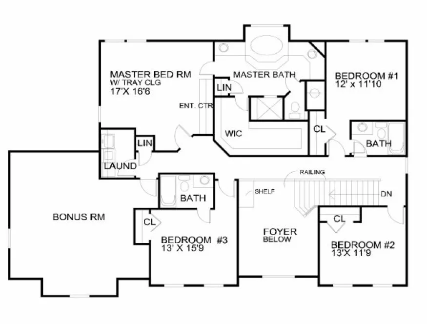 Second Floor Plan for House Plan #391200