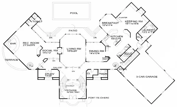 Main Floor Plan for House Plan #399700