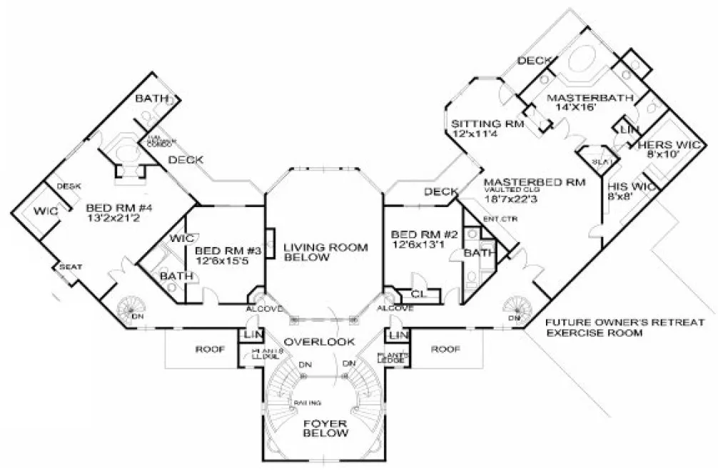 Second Floor Plan for House Plan #399700